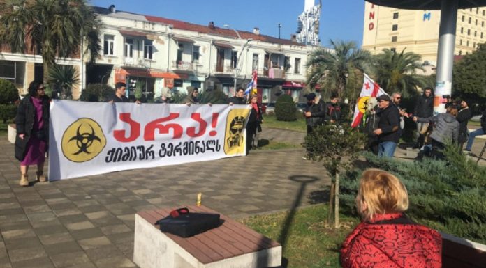 ბათუმის პორტში საპროტესტო აქცია – „არა ქიმიურ ტერმინალს“ გაიმართა