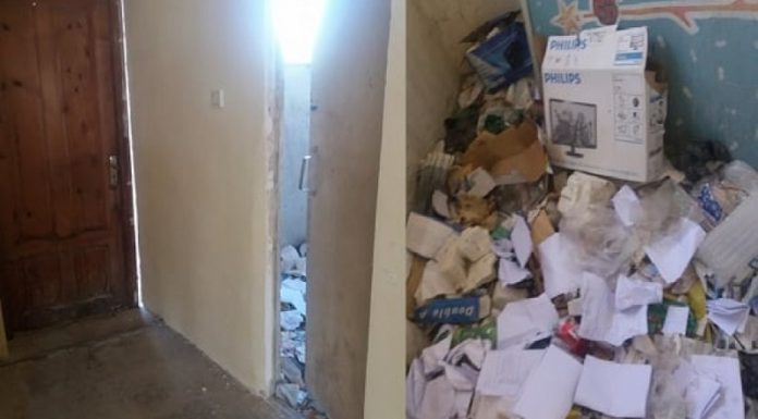 გორის სოფელ კარალეთის ადმინისტრაციული შენობის ერთი ოთახი ნაგავსაყრელადაა ქცეული